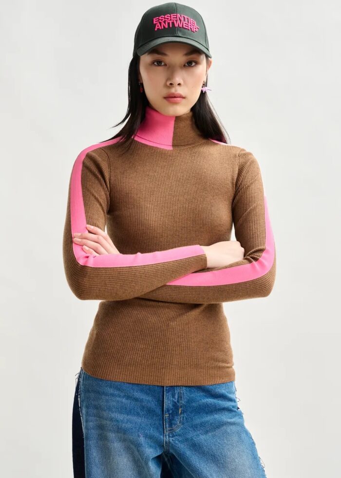 Pullover IFFORT bicolor fitted rose