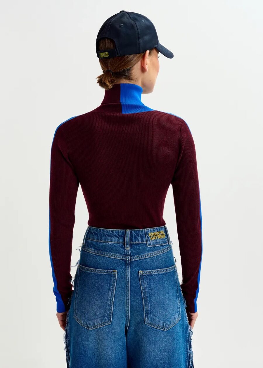 PULLOVER IFFORT bicolore bleu – Image 2