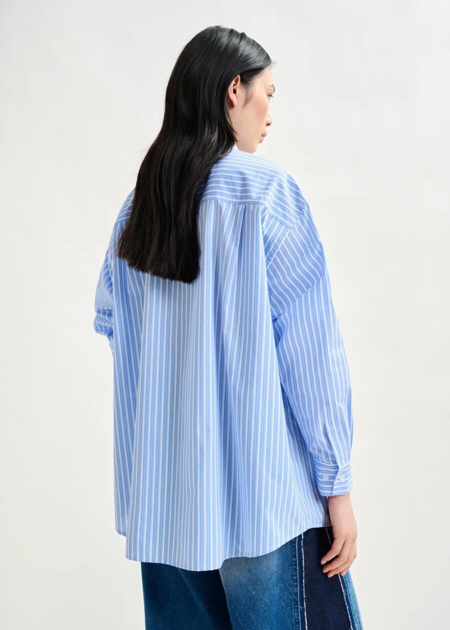 Chemise à rayures cravate bleu/blanche – Image 2