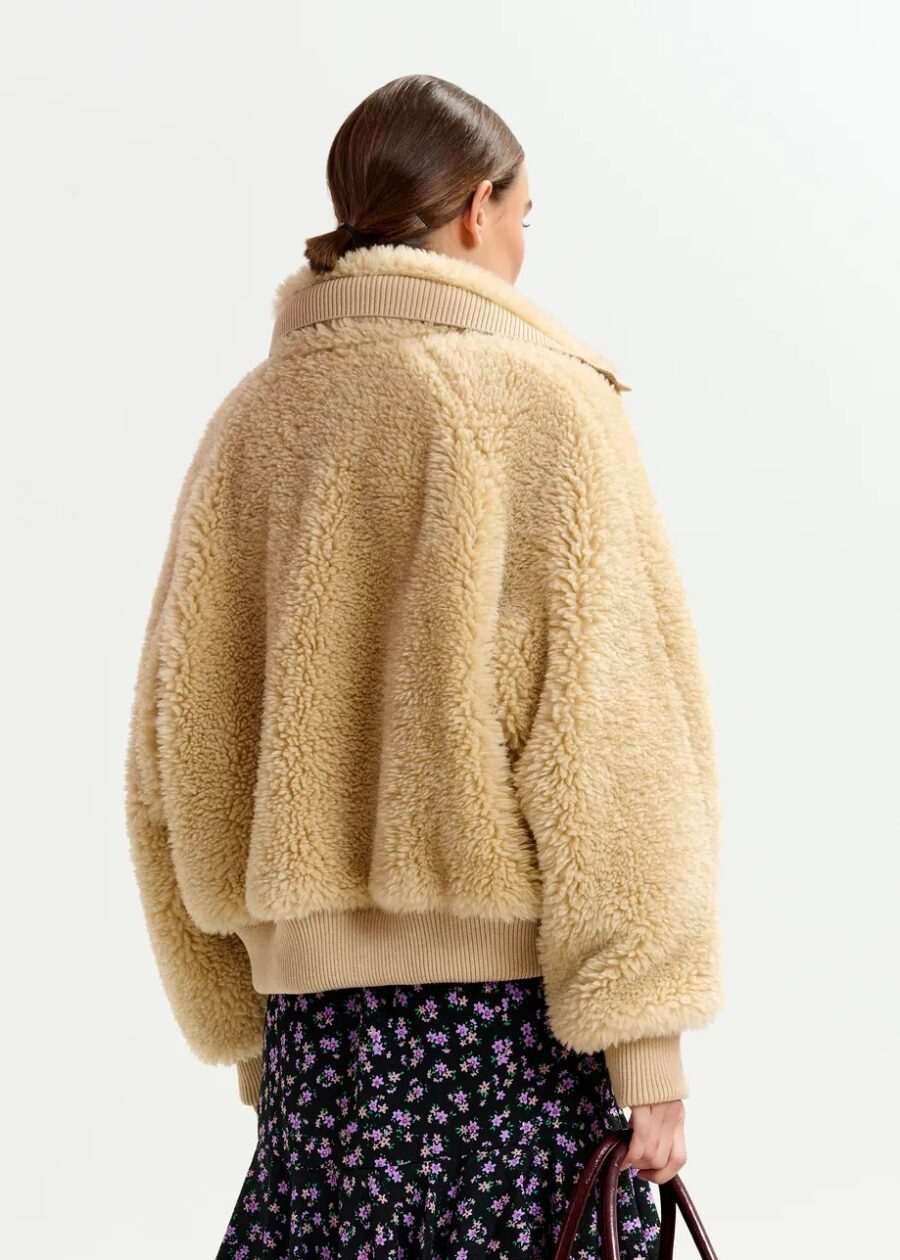 Blouson en laine beige – Image 3