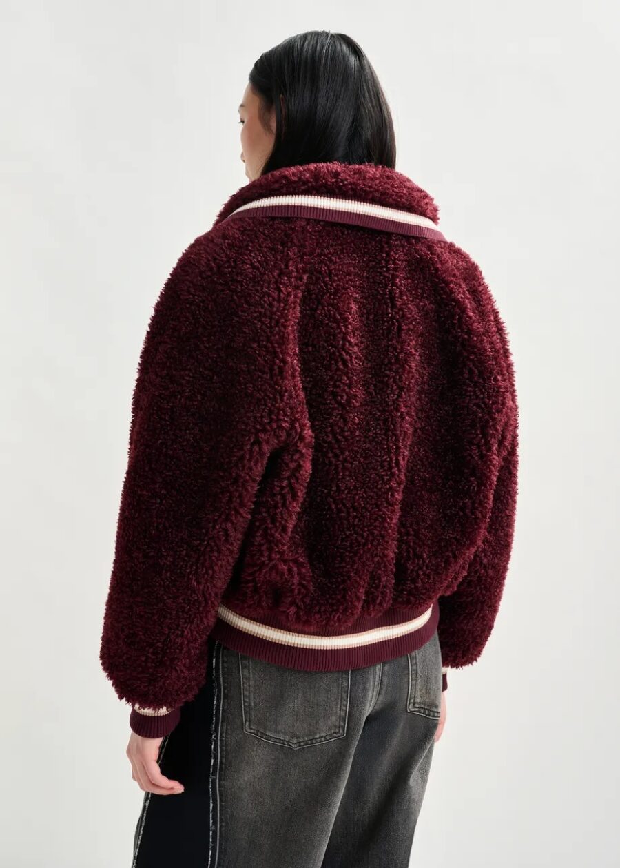 Blouson en laine bordeaux – Image 2