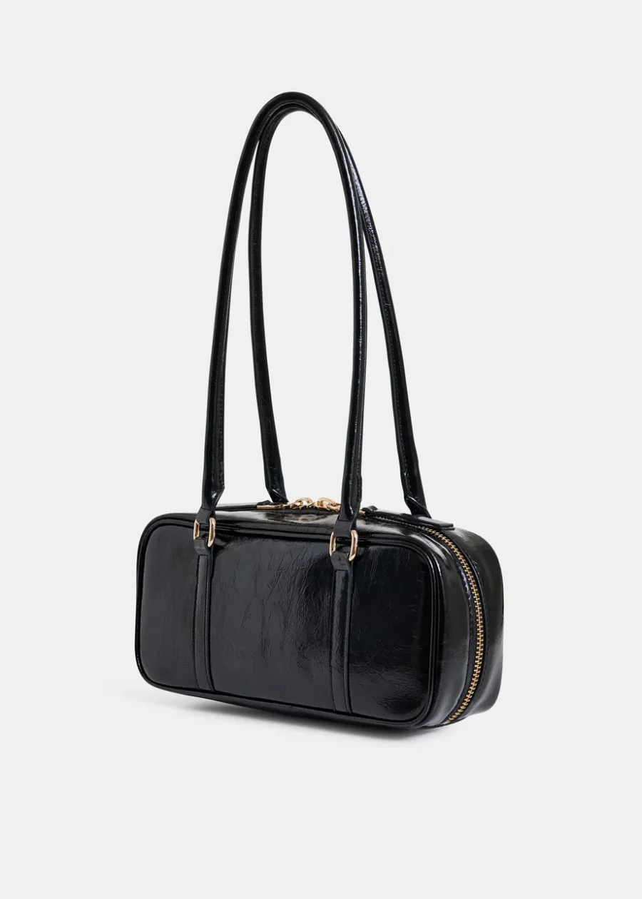 Sac baguette noir brillant – Image 4