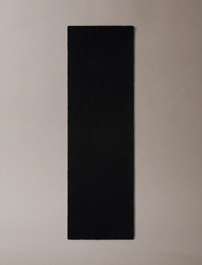Écharpe en laine noire avec logo
