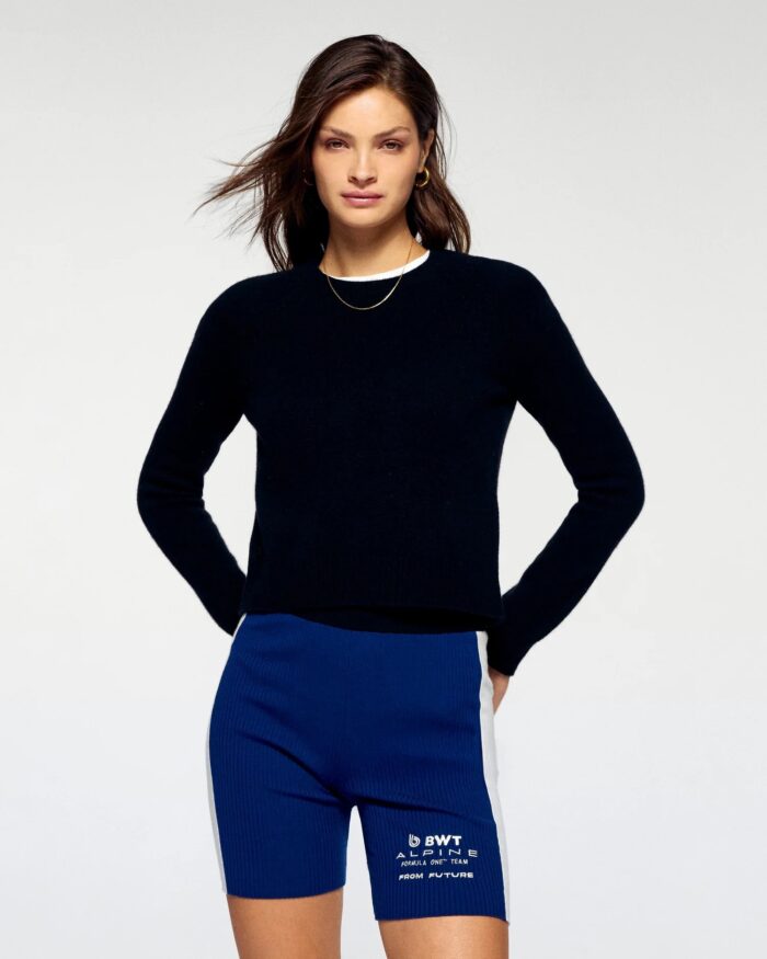 Pull col rond raglan noir