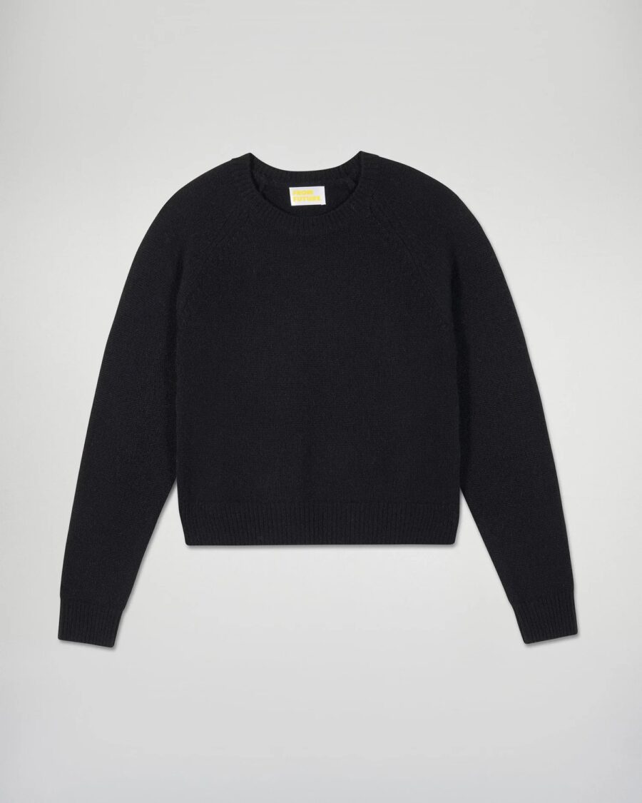 Pull col rond raglan noir – Image 4