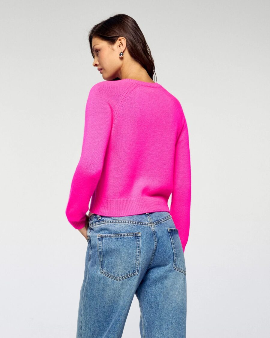 Pull col rond raglan cosmic pink – Image 2