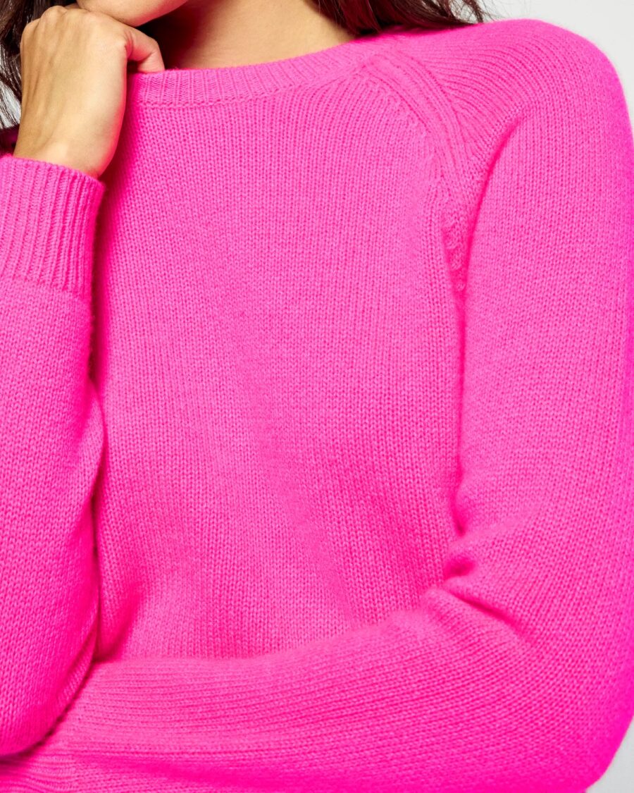 Pull col rond raglan cosmic pink – Image 3