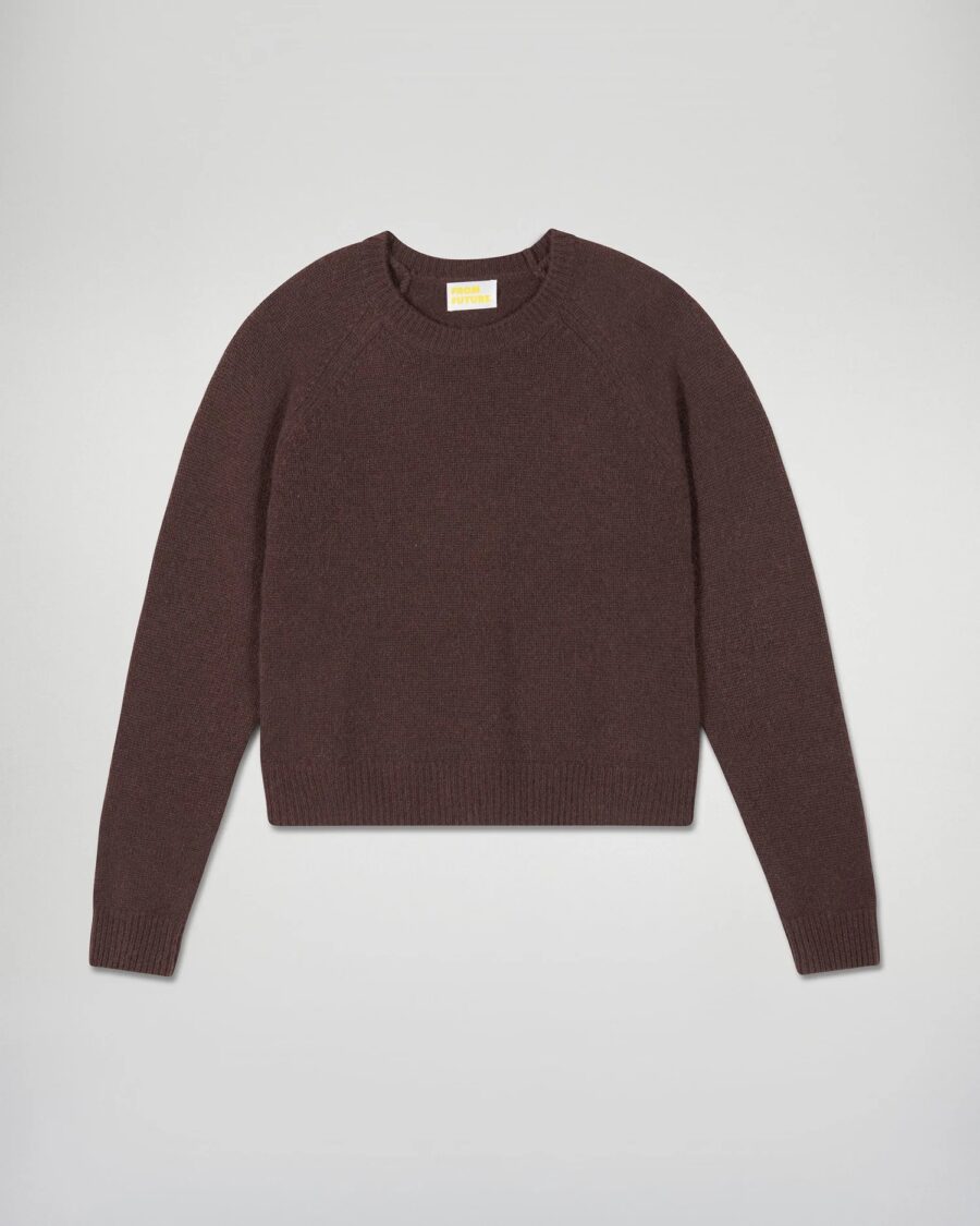 Pull col rond raglan chocolat – Image 4