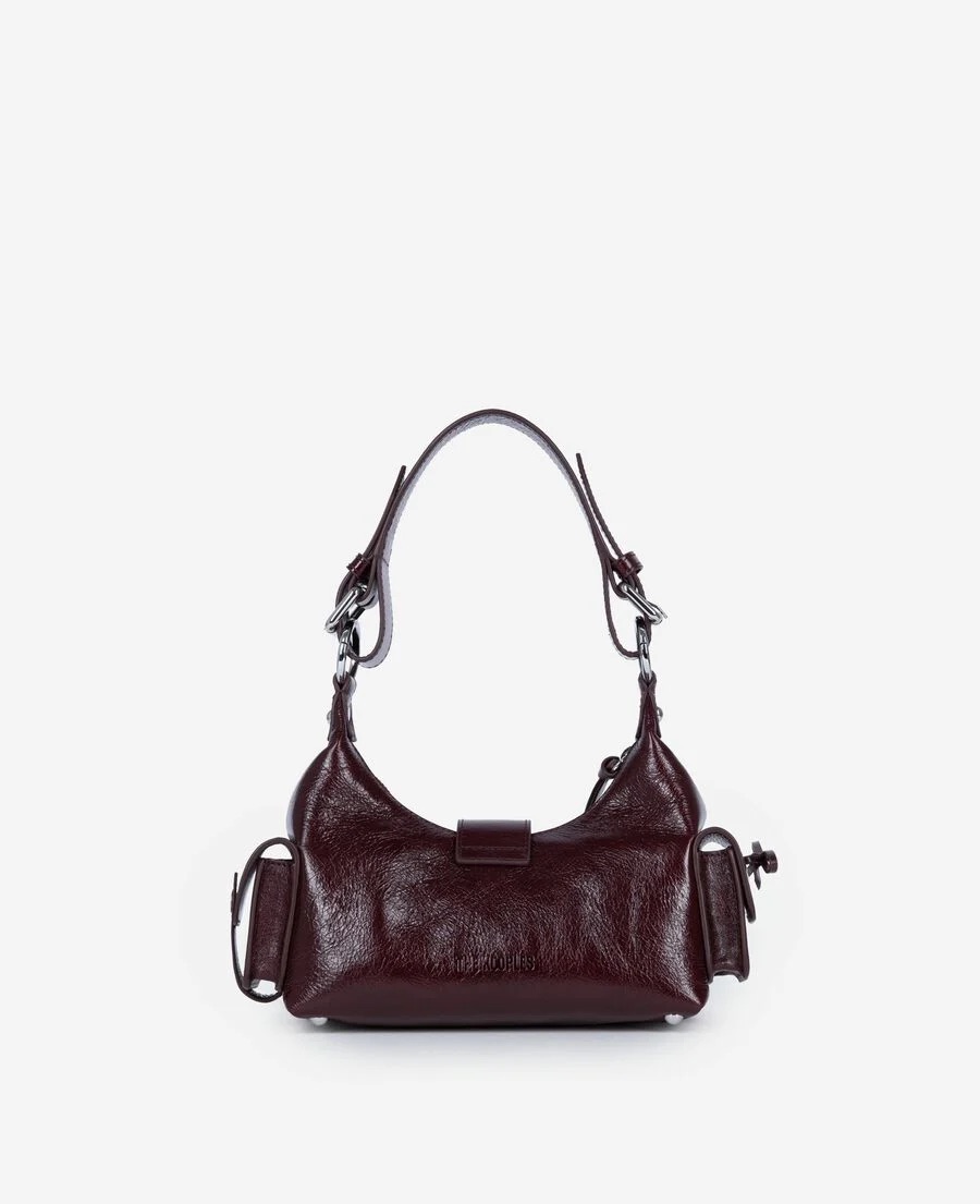 Sac Amelia small en cuir bordeaux – Image 2