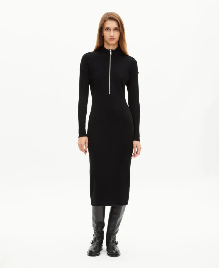 Robe longue zip noir