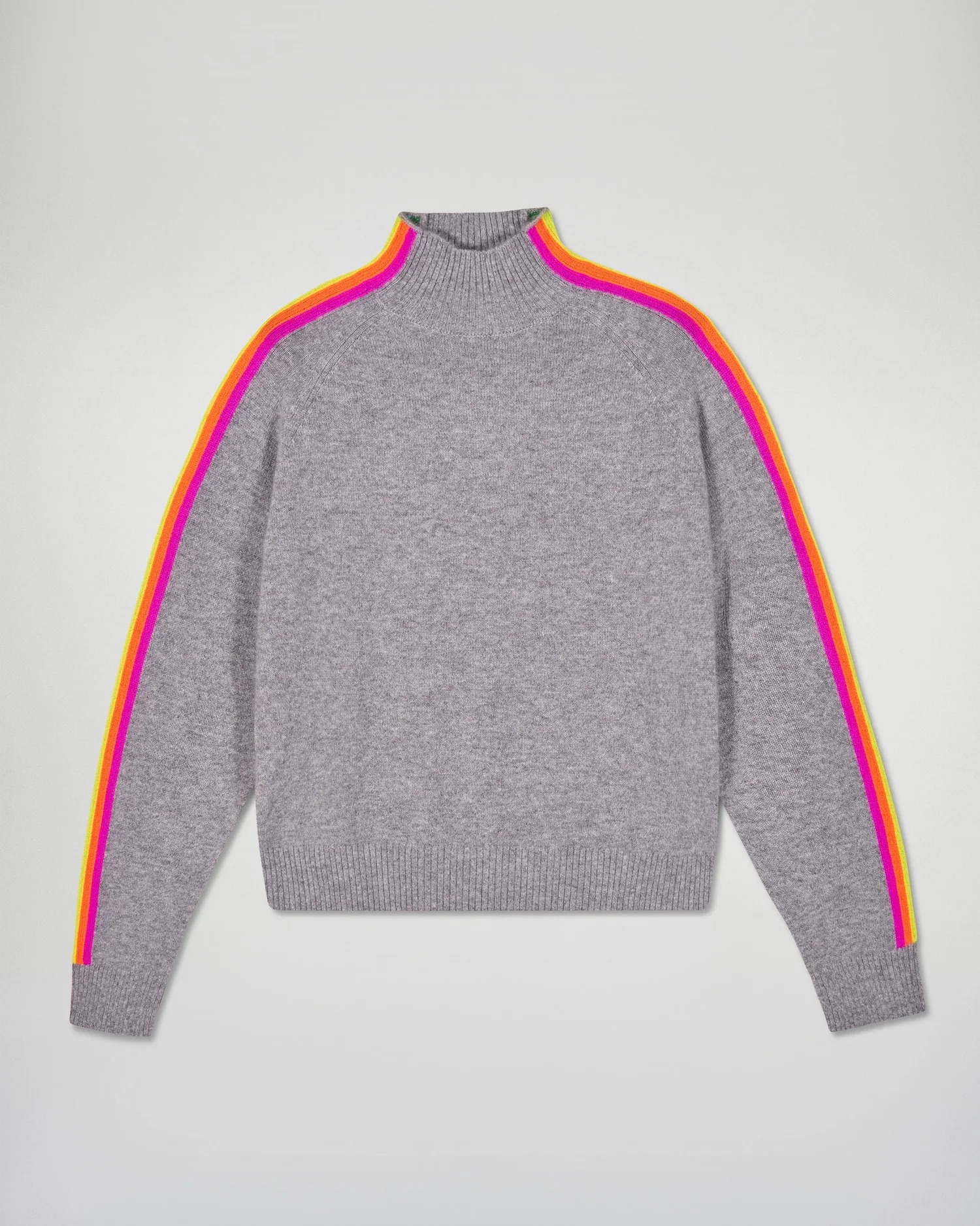 Pull col montant gris chiné foncé/multicolor – Image 4