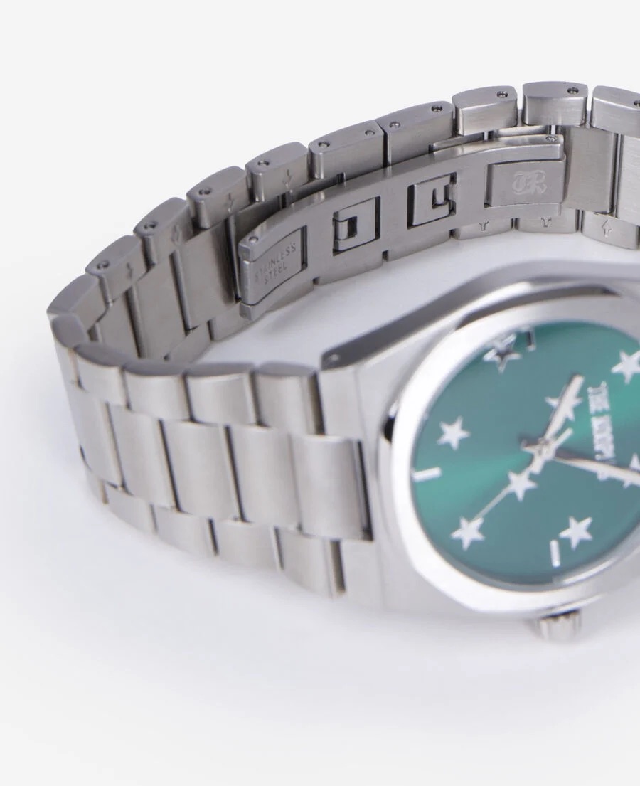 Montre stars argent sur fond vert – Image 3